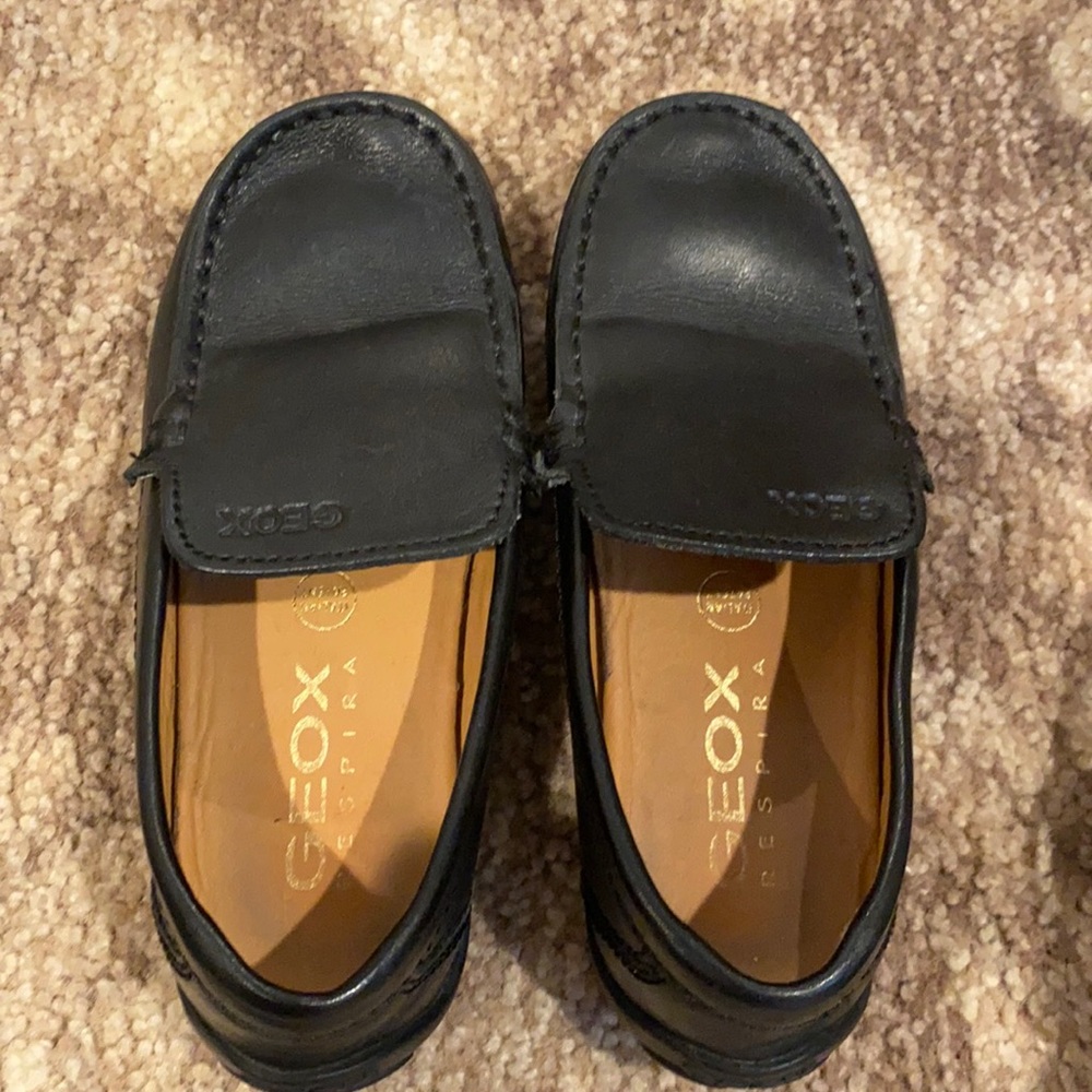 Geox black slide ons
